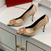 Rhinestone Pointed High Heels Stiletto Party Wedding ShoesWomen&