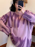 Print Knitted Sweater Women Elegant Green Striped Pullovers Sweater - Acapparelstore
