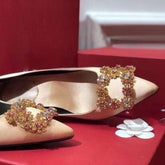 Rhinestone Pointed High Heels Stiletto Party Wedding ShoesWomen&