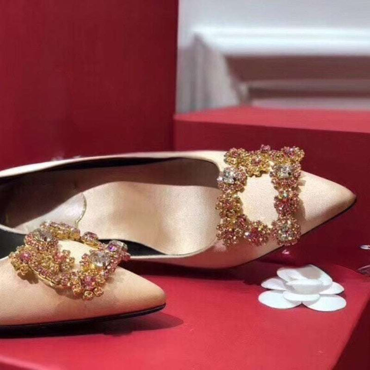 Rhinestone Pointed High Heels Stiletto Party Wedding ShoesWomen&
