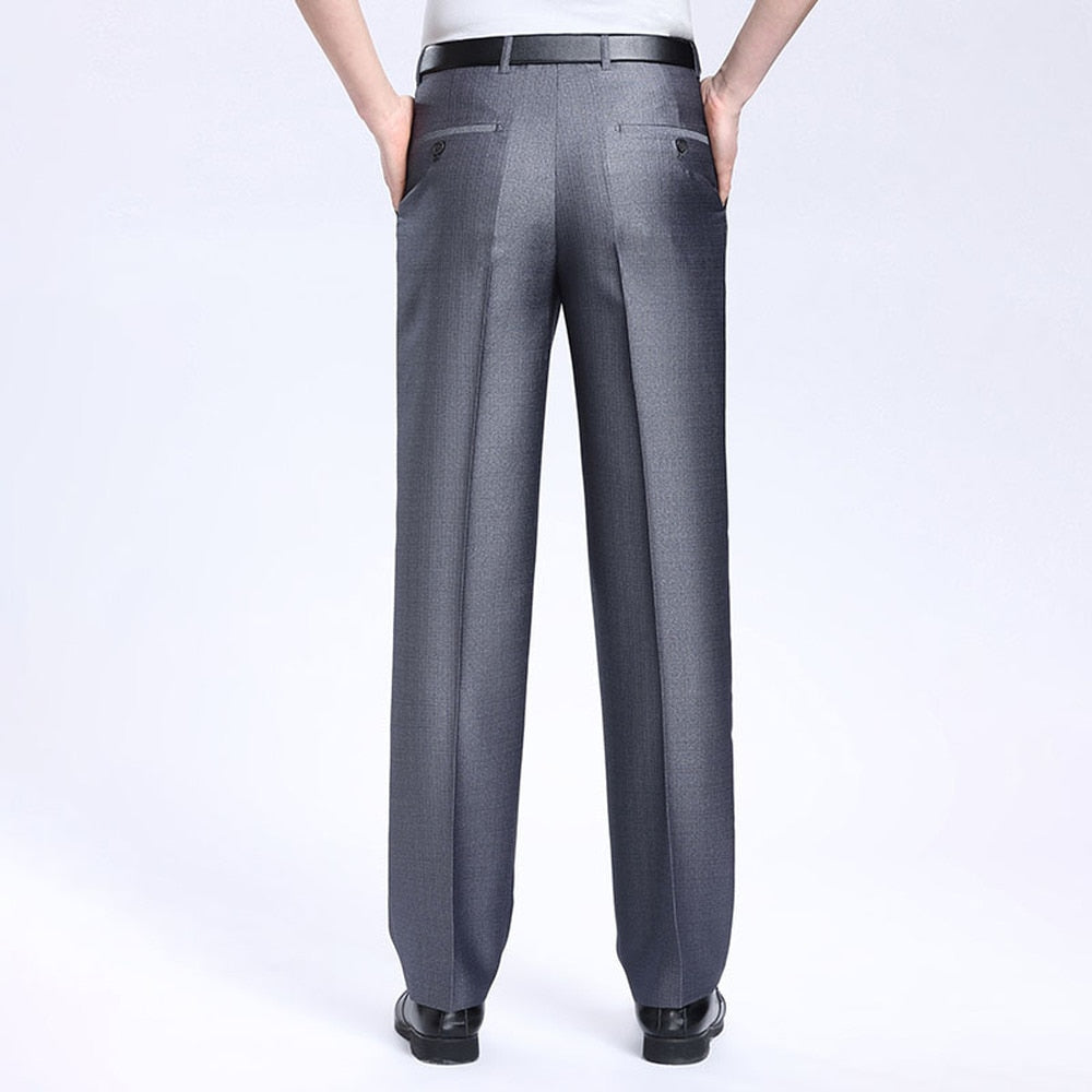 Men's Business Pant Casual Wrinkle-Resistant Pleated Wedding Pants - Acapparelstore