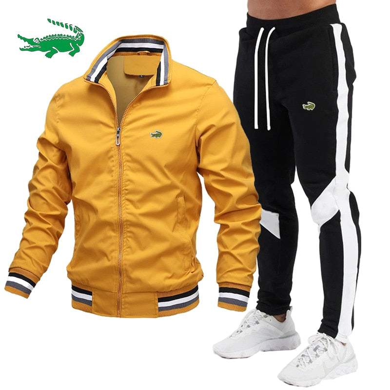 Tracksuit Casual Splicing Trousers Bomber Jacket High QualityMen's Tracksuit Casual Splicing Trousers Bomber Jacket High Quality