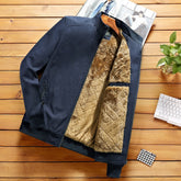 Fashion Jacket Stand Collar Fleece Lined Warm StreetwearMen&