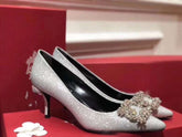Rhinestone Pointed High Heels Stiletto Party Wedding ShoesWomen&