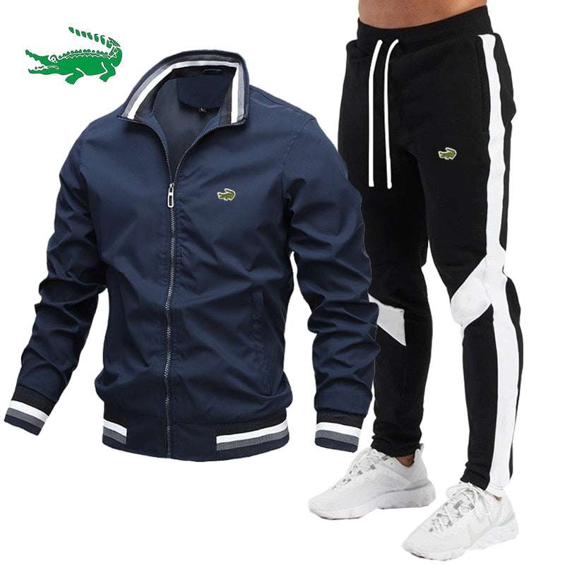 Tracksuit Casual Splicing Trousers Bomber Jacket High QualityMen's Tracksuit Casual Splicing Trousers Bomber Jacket High Quality