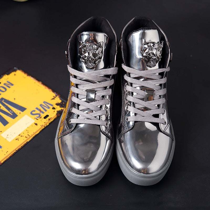 Luxury Men's Ankle Boots Black and White Crocodile Printed Shoes - Acapparelstore
