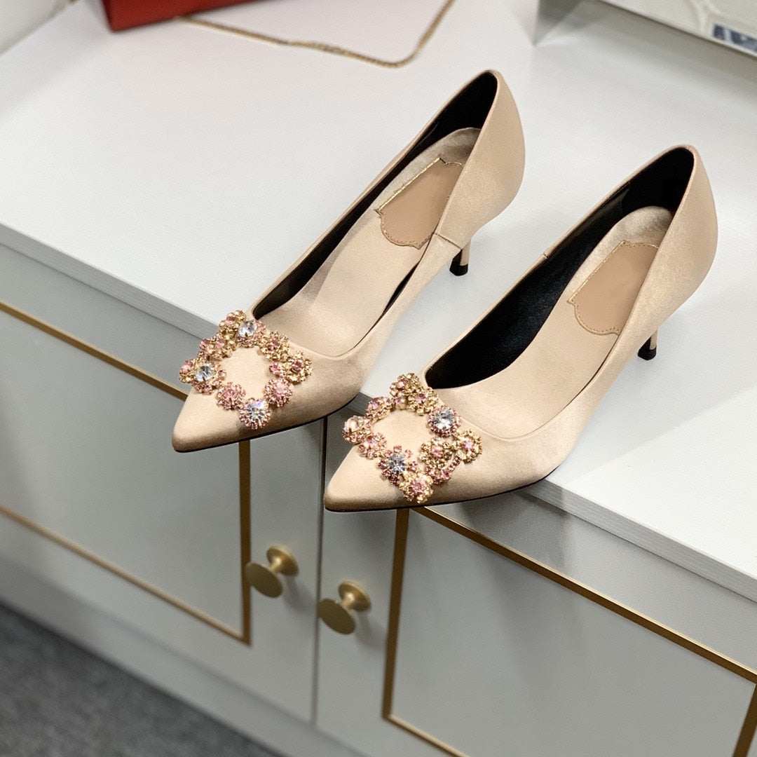 Rhinestone Pointed High Heels Stiletto Party Wedding ShoesWomen&