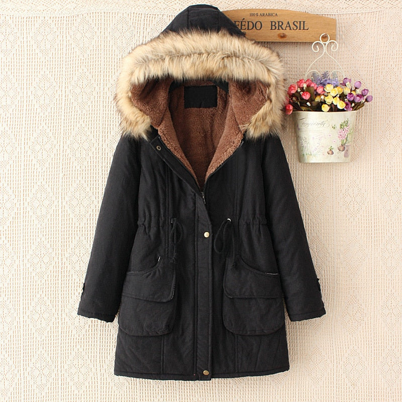 Spring Autumn Winter Women's Jacket Thick Warm Hooded Coat - Acapparelstore