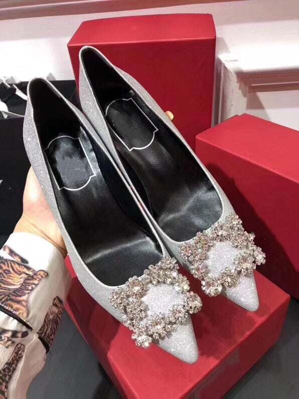 Rhinestone Pointed High Heels Stiletto Party Wedding ShoesWomen&