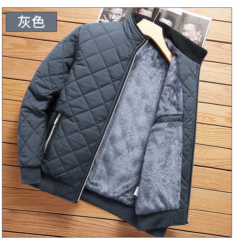 Men's Jacket Stand Collar Jacket Parka Winter Fleece Warm Jackets - Acapparelstore