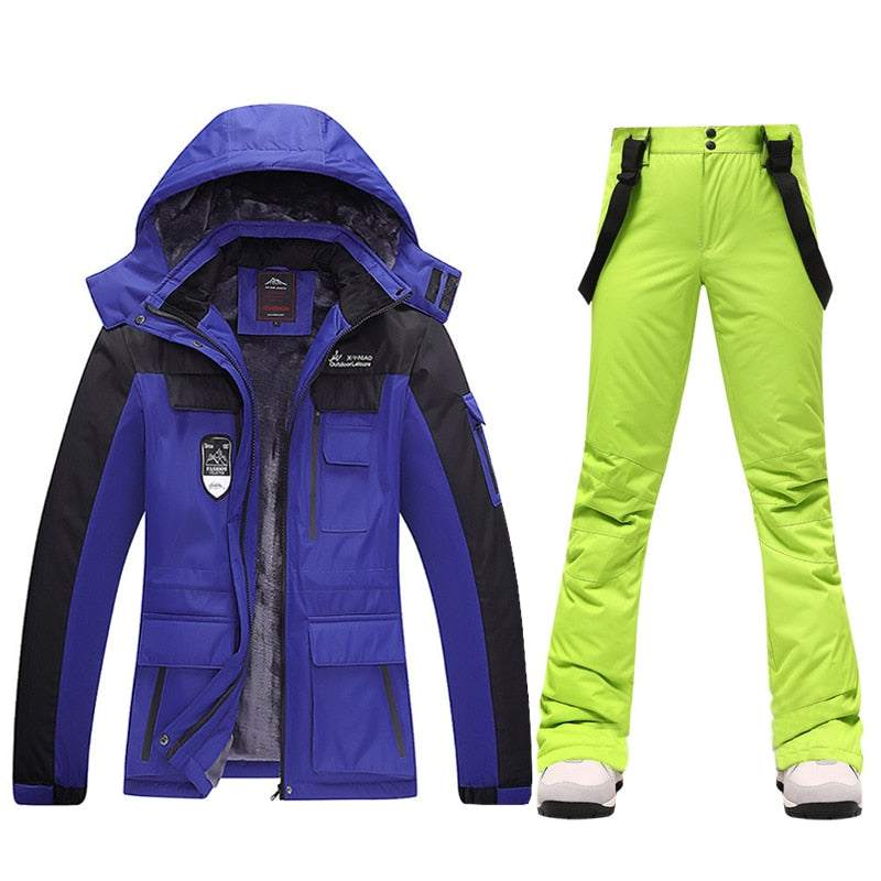 Ski Suits Women's Winter Fleece Ski Jackets and Strap Pants - Acapparelstore
