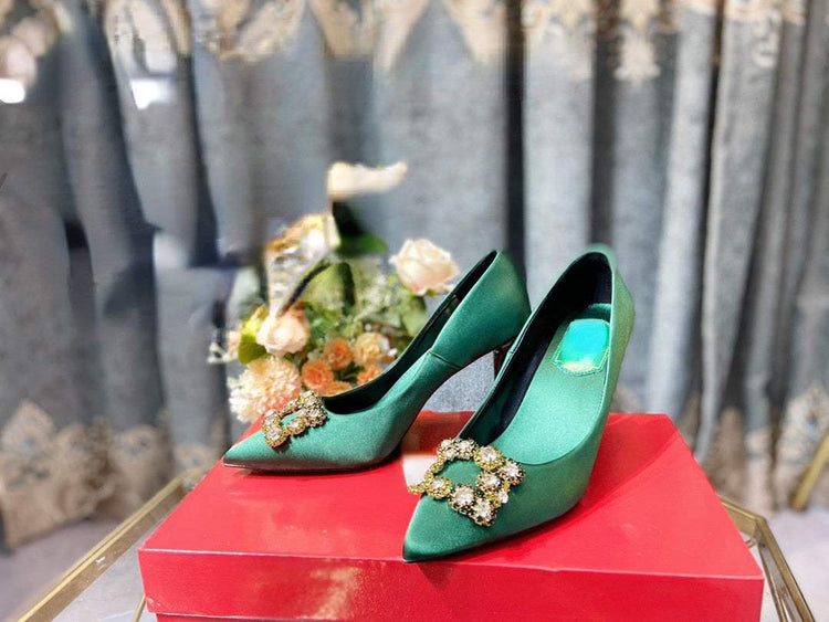 Rhinestone Pointed High Heels Stiletto Party Wedding ShoesWomen&