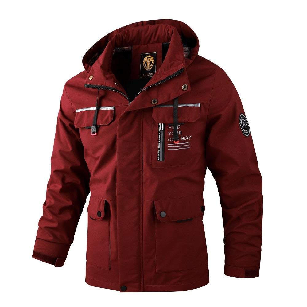 Men's Casual Windbreaker Jacket Hooded Jacket Man Waterproof Coat - Acapparelstore