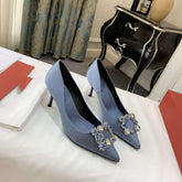 Rhinestone Pointed High Heels Stiletto Party Wedding ShoesWomen&
