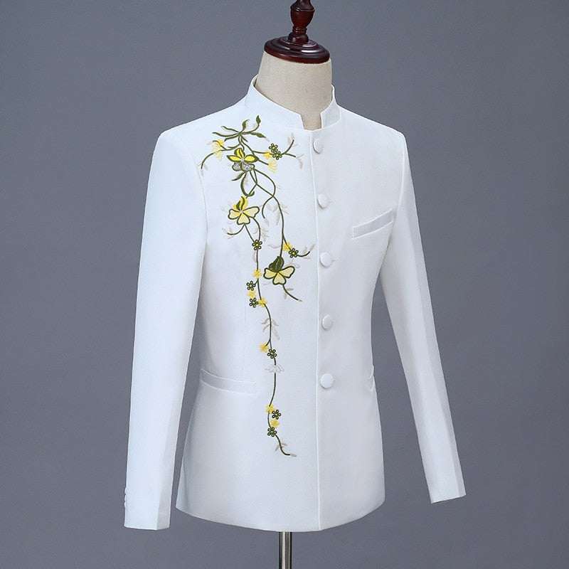 Casual Boutique Personalized Printed Stand-Two Pcs Suit Set Men&