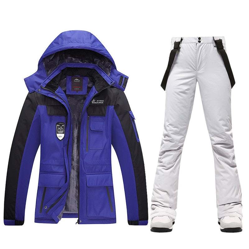 Ski Suits Women's Winter Fleece Ski Jackets and Strap Pants - Acapparelstore
