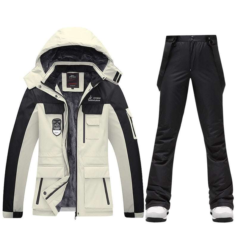 Ski Suits Women's Winter Fleece Ski Jackets and Strap Pants - Acapparelstore