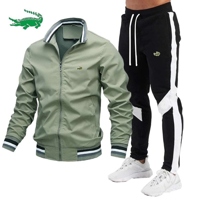 Tracksuit Casual Splicing Trousers Bomber Jacket High QualityMen's Tracksuit Casual Splicing Trousers Bomber Jacket High Quality