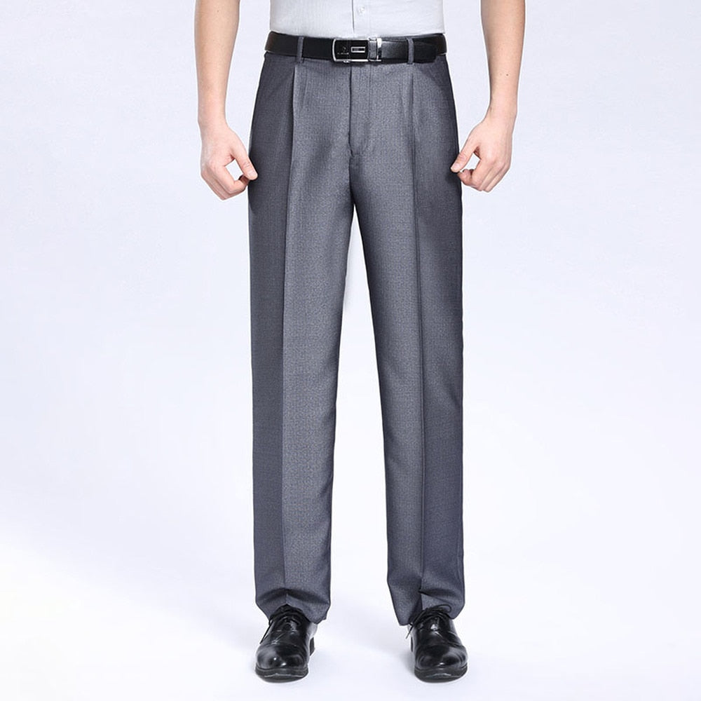 Men's Business Pant Casual Wrinkle-Resistant Pleated Wedding Pants - Acapparelstore