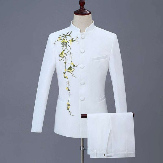 Casual Boutique Personalized Printed Stand-Two Pcs Suit Set Men&