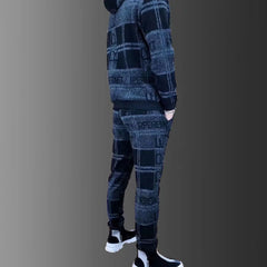 Men's Zipper Hoodie Tracksuit Set Luxury Logo Printed Lapel Suit Jacket Sweatpants - Acapparelstore