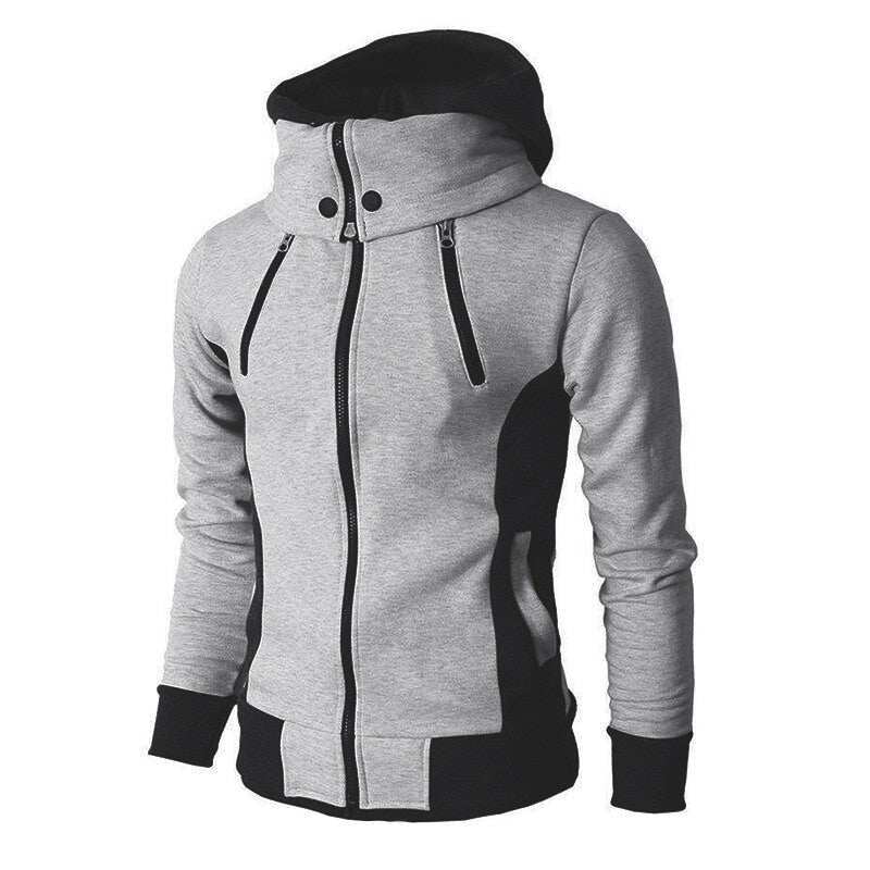 Men's Autumn Winter Coat Casual Fleece Bomber Jacket Scarf Collar - Acapparelstore