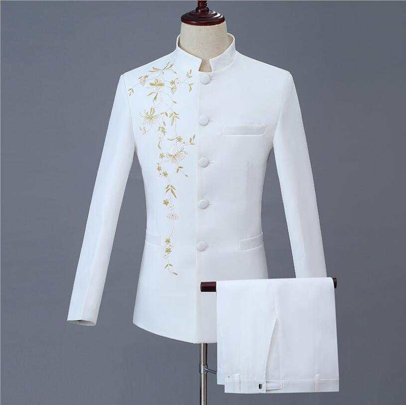 Casual Boutique Personalized Printed Stand-Two Pcs Suit Set Men&