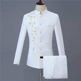 Casual Boutique Personalized Printed Stand-Two Pcs Suit Set Men&