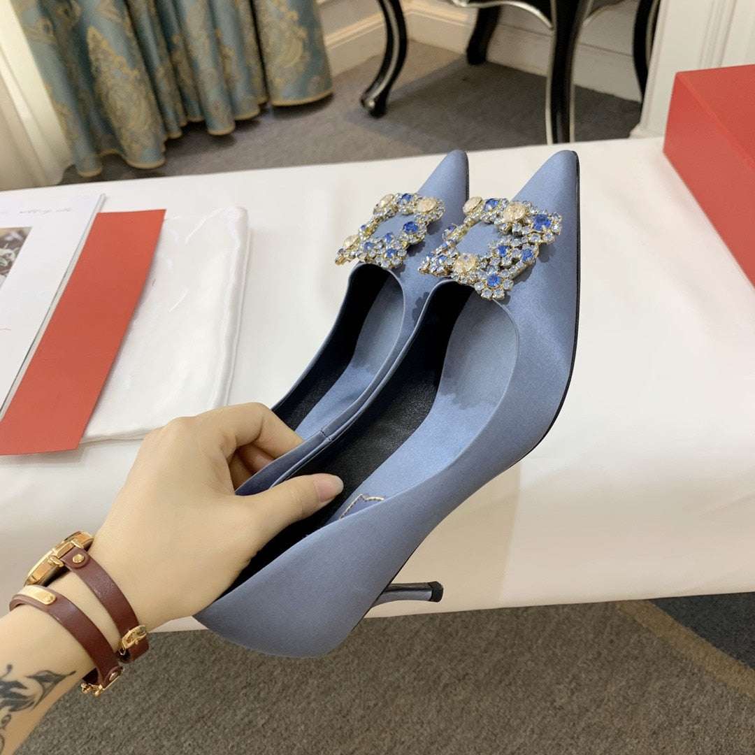 Rhinestone Pointed High Heels Stiletto Party Wedding ShoesWomen&