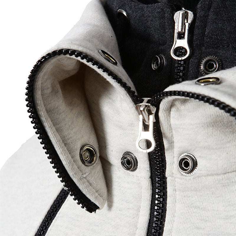 Men's Autumn Winter Coat Casual Fleece Bomber Jacket Scarf Collar - Acapparelstore