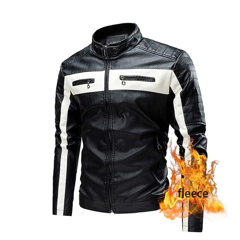 Men's Motorcycle Leather Jacket Brand New Casual Warm Jackets - Acapparelstore