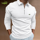 Men Stripe Long Sleeve Shirt Spring Autumn Embroidery Warm T-Shirt - Acapparelstore