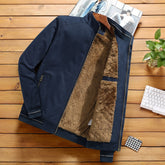 Fashion Jacket Stand Collar Fleece Lined Warm StreetwearMen&