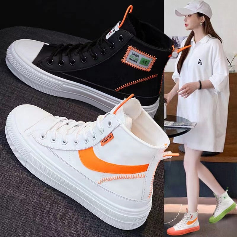 New Spring Sneakers Women Summer Canvas Platform Shoes - Acapparelstore