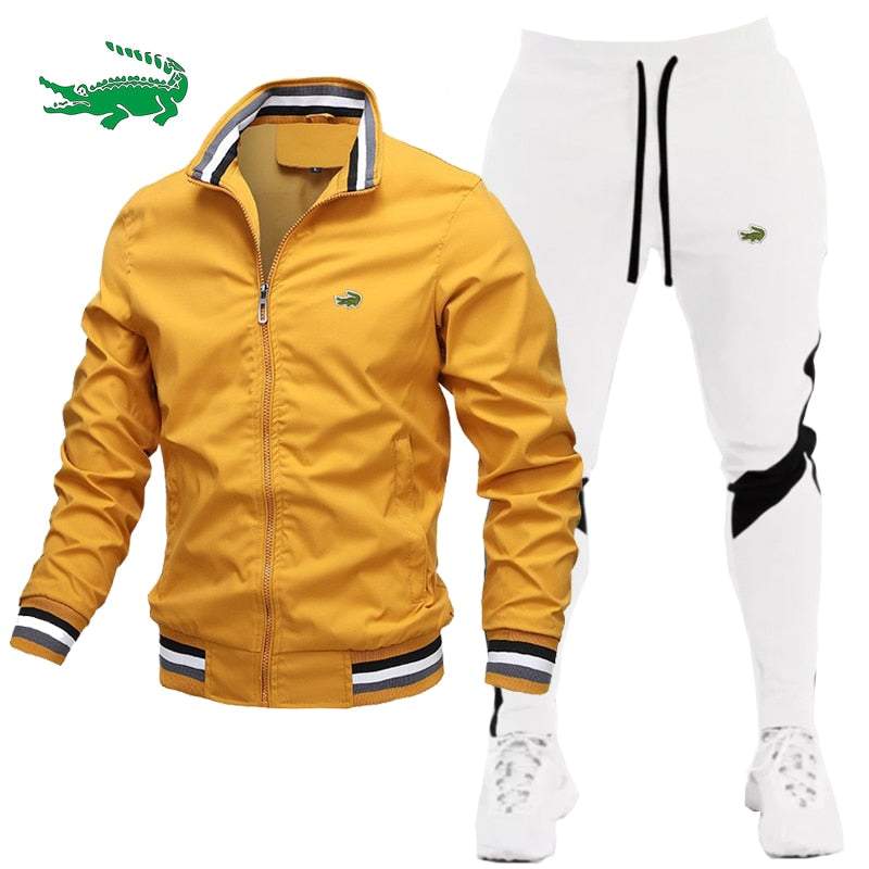 Tracksuit Casual Splicing Trousers Bomber Jacket High QualityMen's Tracksuit Casual Splicing Trousers Bomber Jacket High Quality