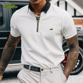 Men Stripe Long Sleeve Shirt Spring Autumn Embroidery Warm T-Shirt - Acapparelstore