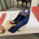 Rhinestone Pointed High Heels Stiletto Party Wedding ShoesWomen&