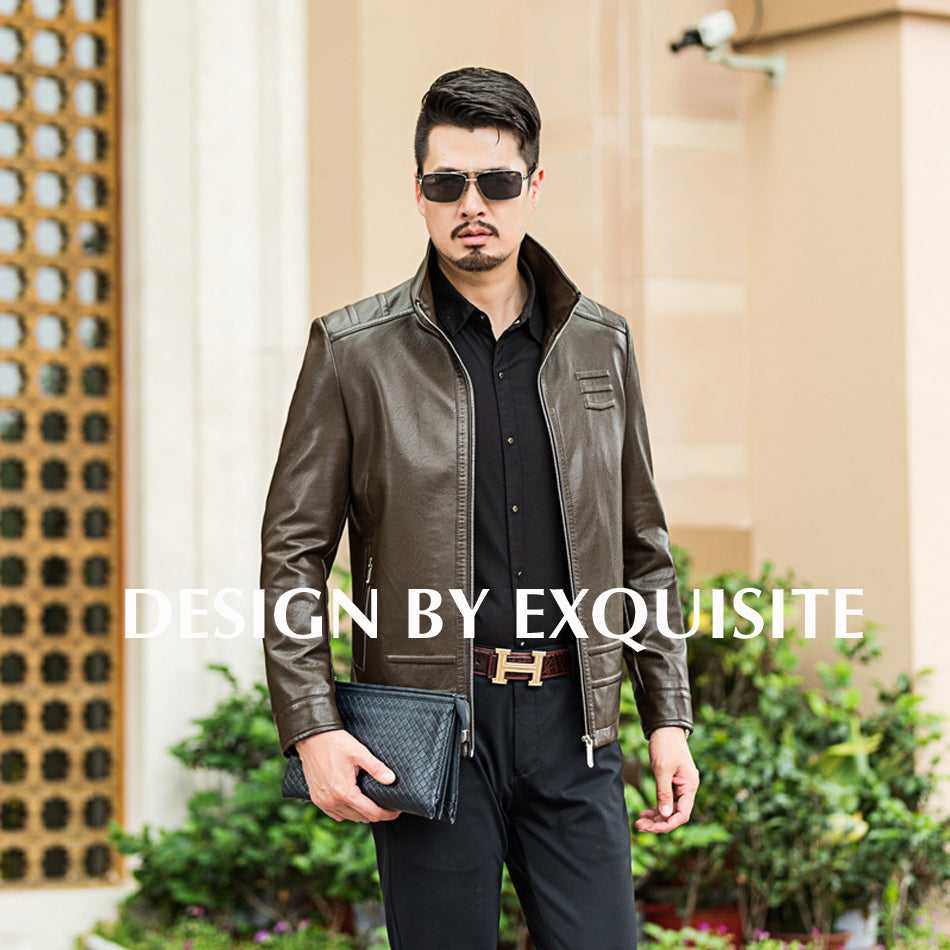 Arrival High Quality Sheep skin Men Leather JacketNew Arrival High Quality Sheep skin Men Leather Jacket Plus size