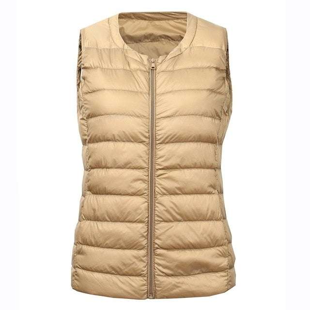Large Size Waistcoat Women's Warm Vest Ultra Light Down Vest - Acapparelstore