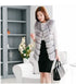 faux fur vest coats Warm Fox Fur Silver Women CoatWomen&