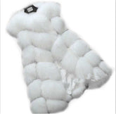 faux fur vest coats Warm Fox Fur Silver Women CoatWomen&