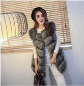 faux fur vest coats Warm Fox Fur Silver Women CoatWomen&