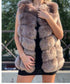 faux fur vest coats Warm Fox Fur Silver Women CoatWomen&