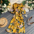 New Spring Autumn Dress Half-sleeved V-neck High Waist Slim Dress - Acapparelstore