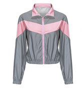 Reflective Zip Crop Women&