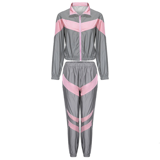 Reflective Zip Crop Women&