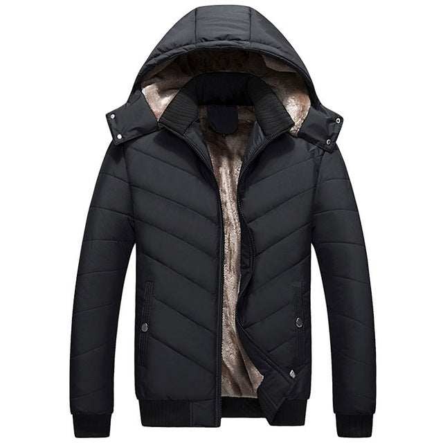 Elegant Men's Warm Winter Coat Plus Velvet Thicken Fur Overcoat - Acapparelstore