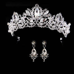 Wedding bridal crown with luxury earring rhinestone headband - Acapparelstore