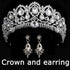 Wedding bridal crown with luxury earring rhinestone headband - Acapparelstore