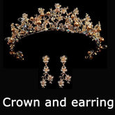 Wedding bridal crown with luxury earring rhinestone headband - Acapparelstore